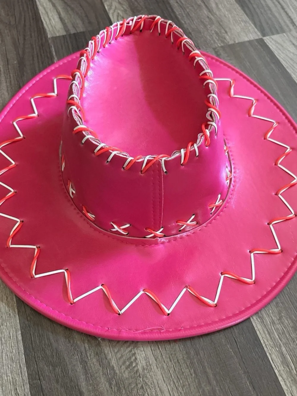 Pink cowboy hat western party hat with lights
